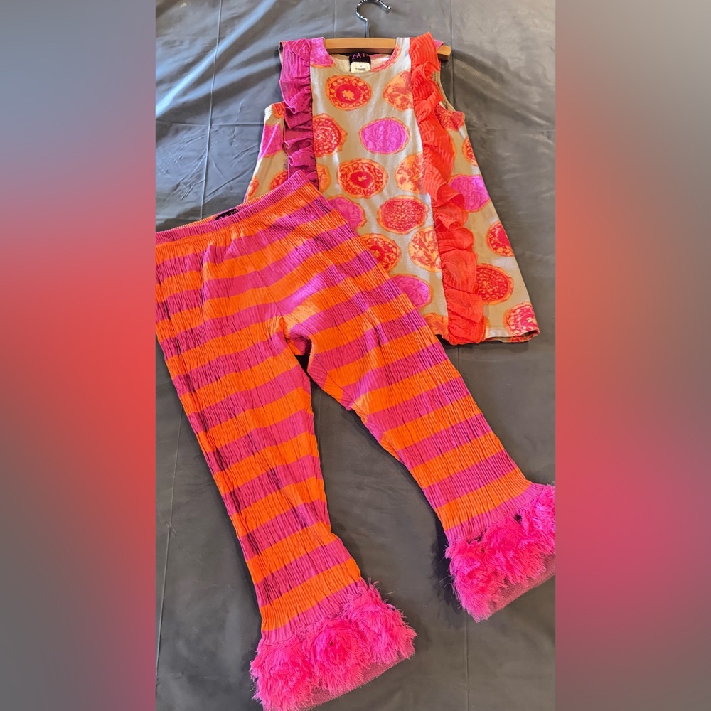Colorful Kids Matching Set with Ruffles - Picture 6 of 6